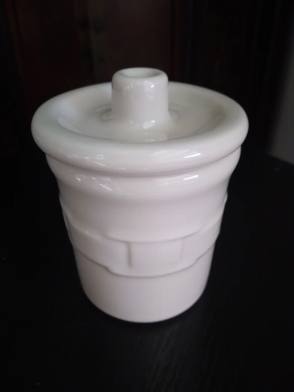 Vintage Longaberger Woven Traditions Ivory Condiment Crock with Lid MADE IN USA